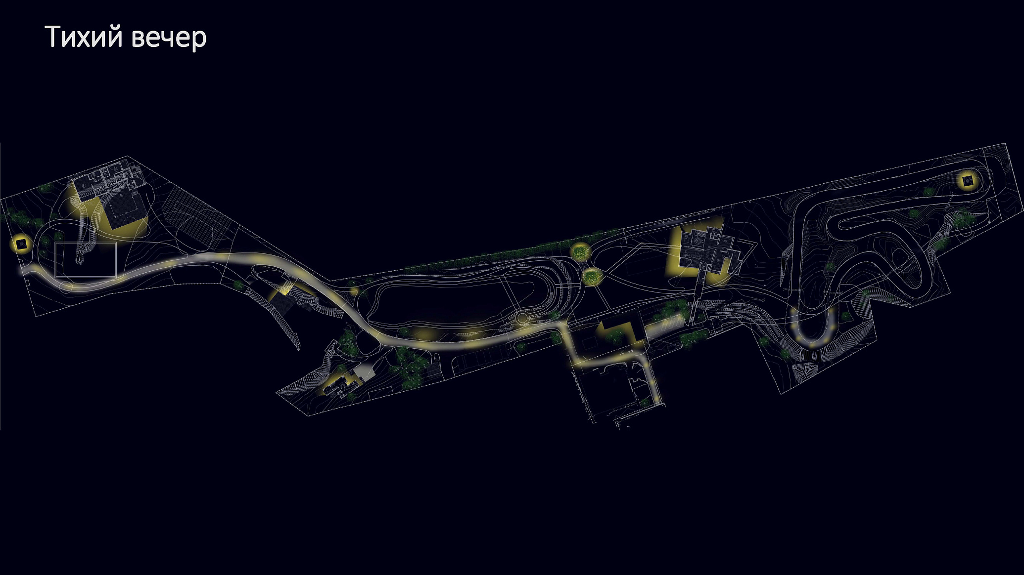 Оживший лес. Концепция освещения ландшафтного комплекса