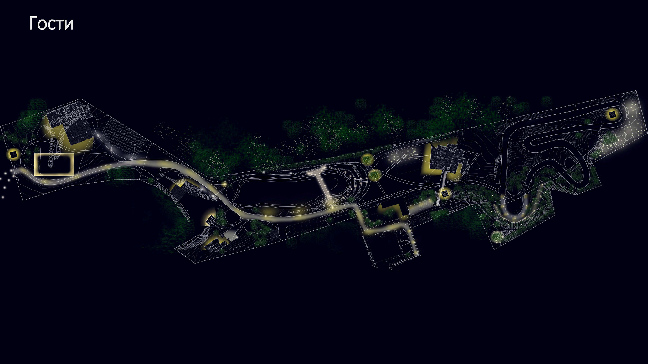 Оживший лес. Концепция освещения ландшафтного комплекса